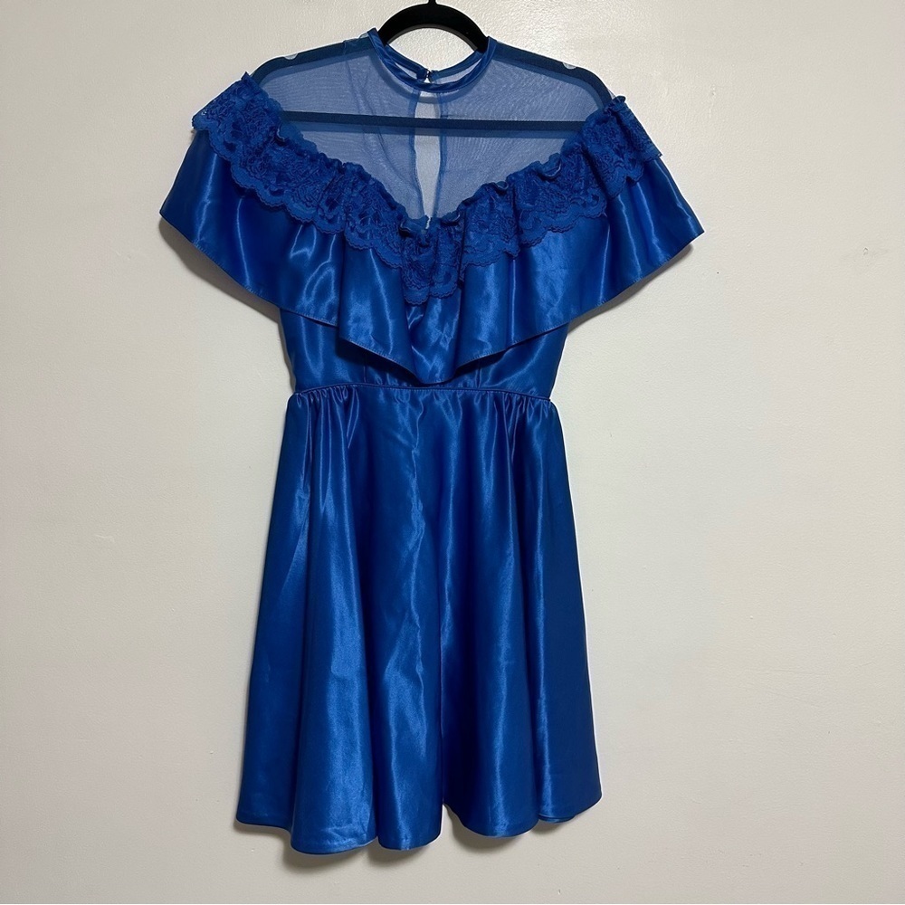 Vintage Mesh Yoke Ruffle Dance Dress ILGWU